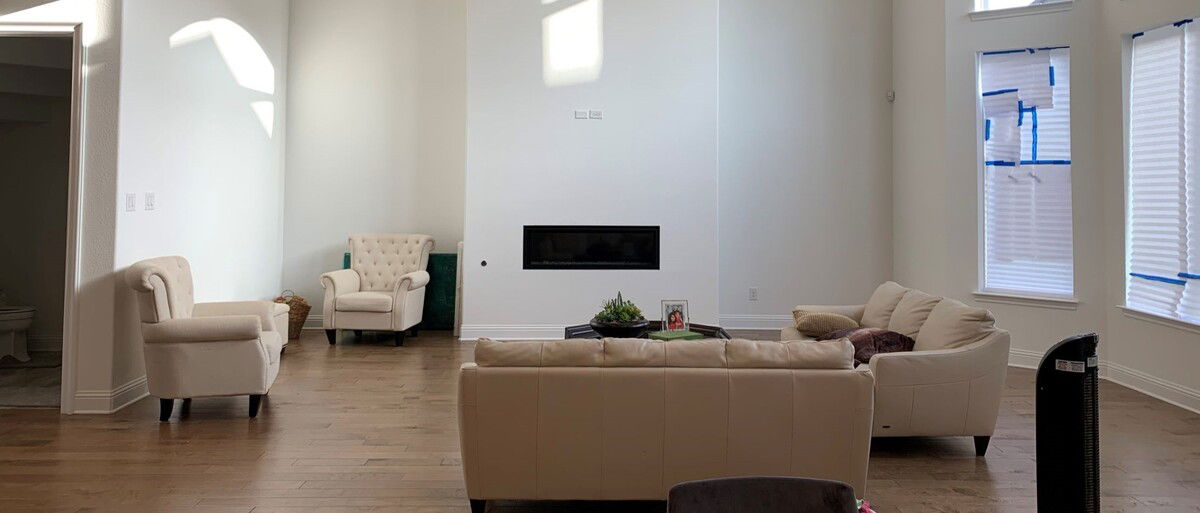Black and White Living/Dining & Kitchen Design- Before Photo