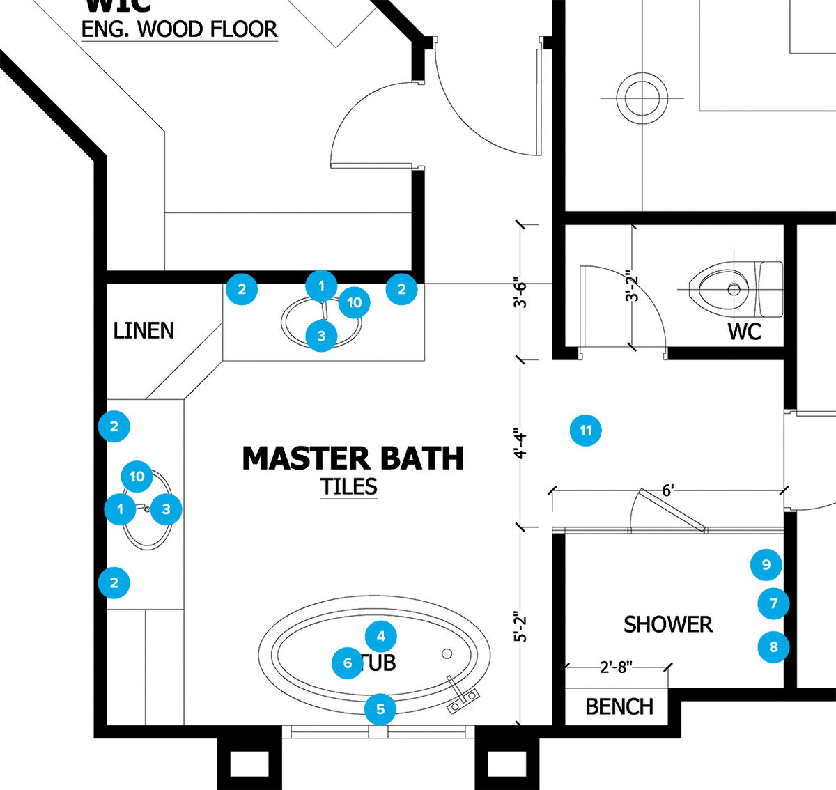 Online Designer Bathroom Floorplan