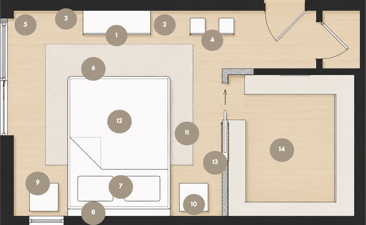 Online Designer Bedroom Floorplan