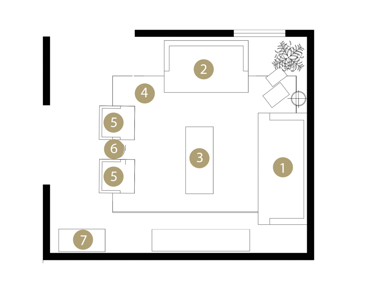 Online Designer Living Room Floorplan