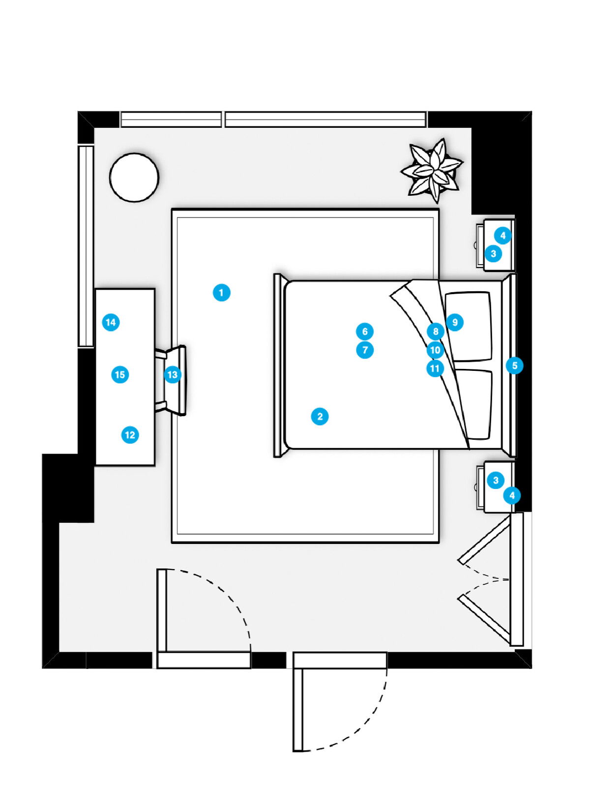 Online Designer Bedroom Floorplan