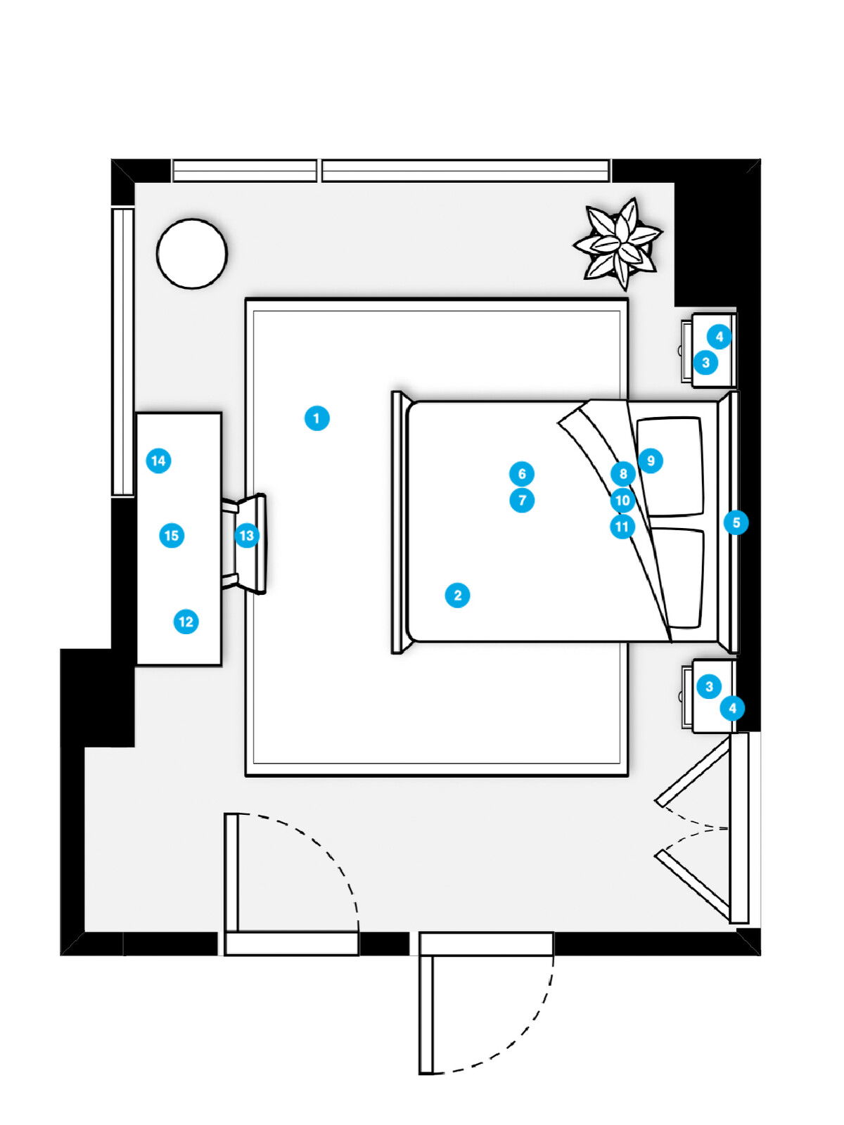 Plano del Dormitorio del Diseñador en Línea