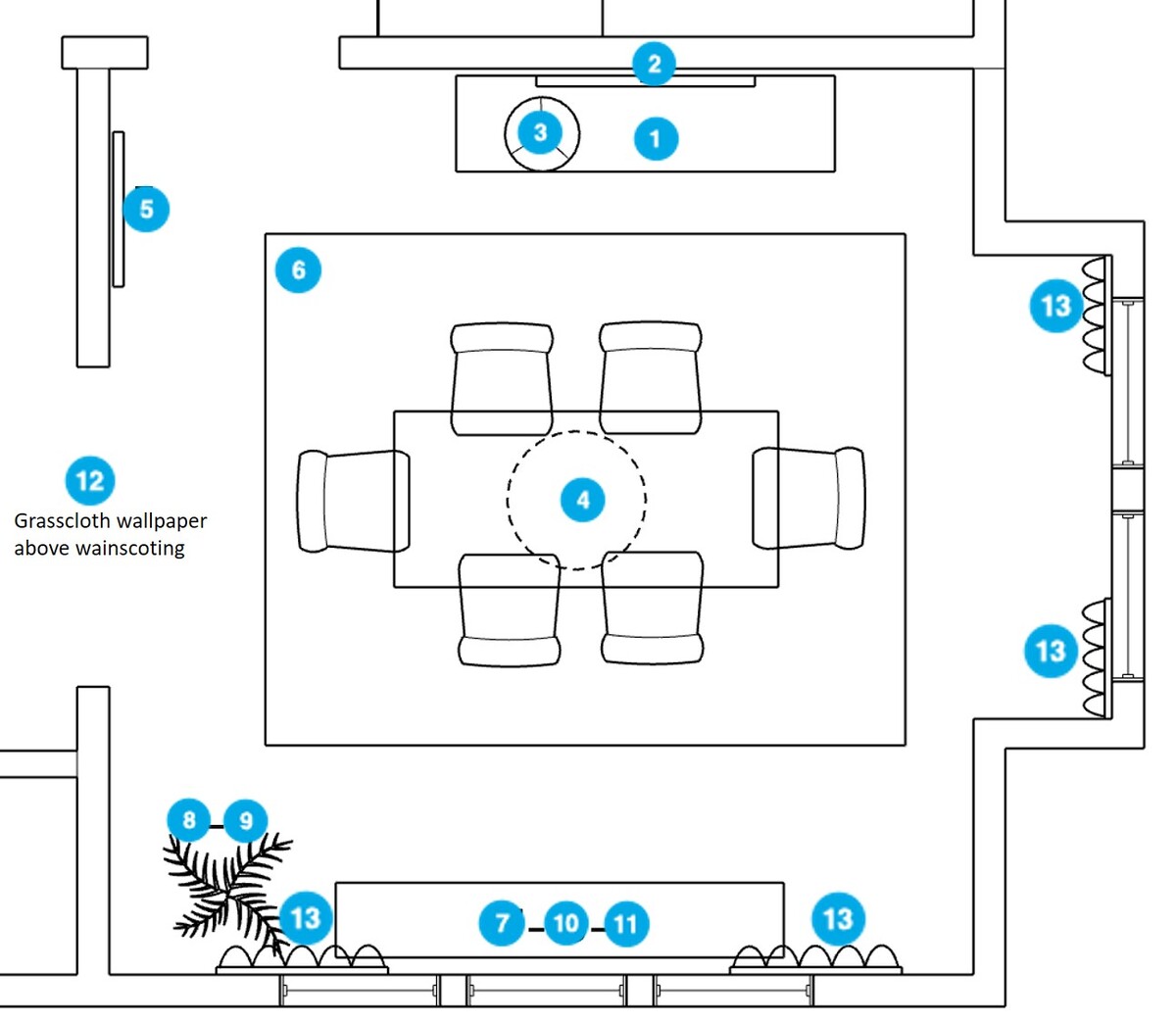 Online Designer Dining Room Floorplan