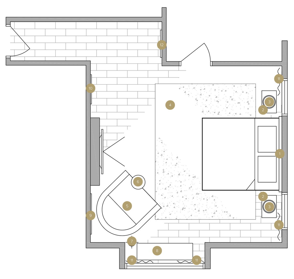 Online Designer Bedroom Floorplan