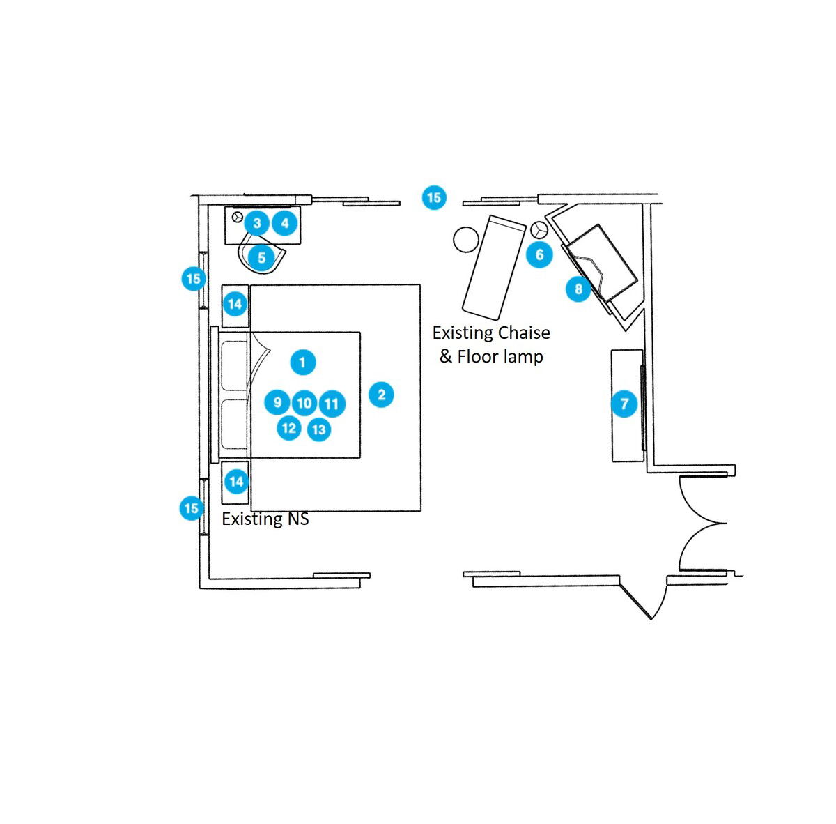 Plano del Dormitorio del Diseñador en Línea