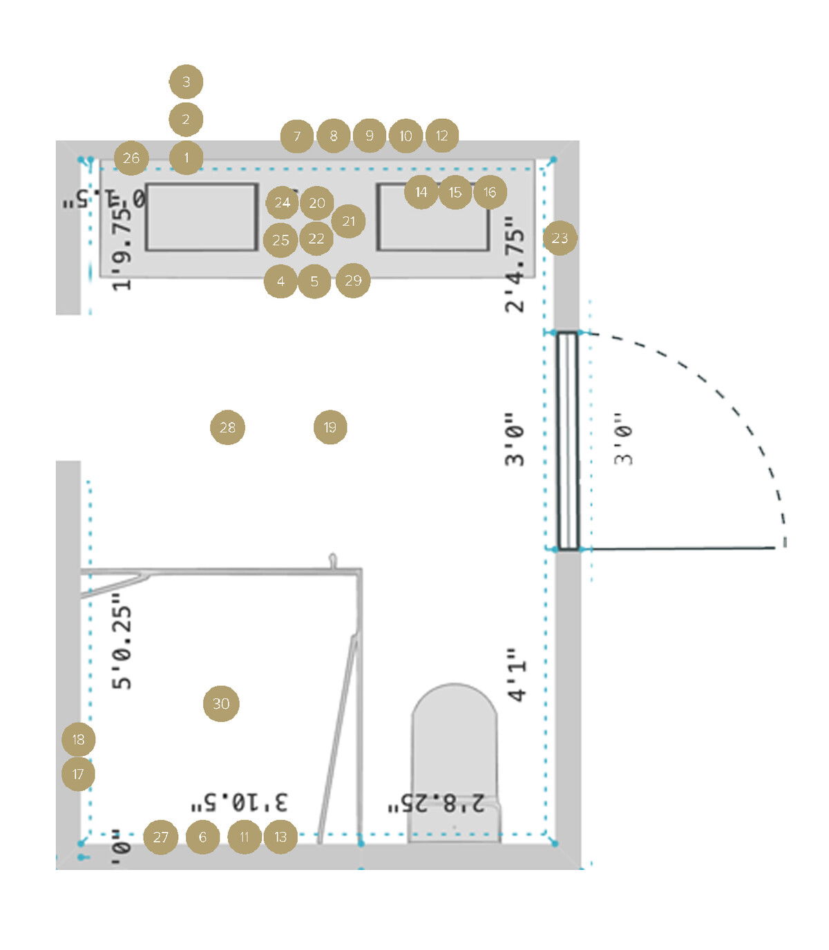 Online Designer Bathroom Floorplan