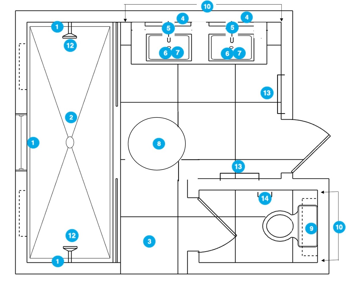 Online Designer Bathroom Floorplan