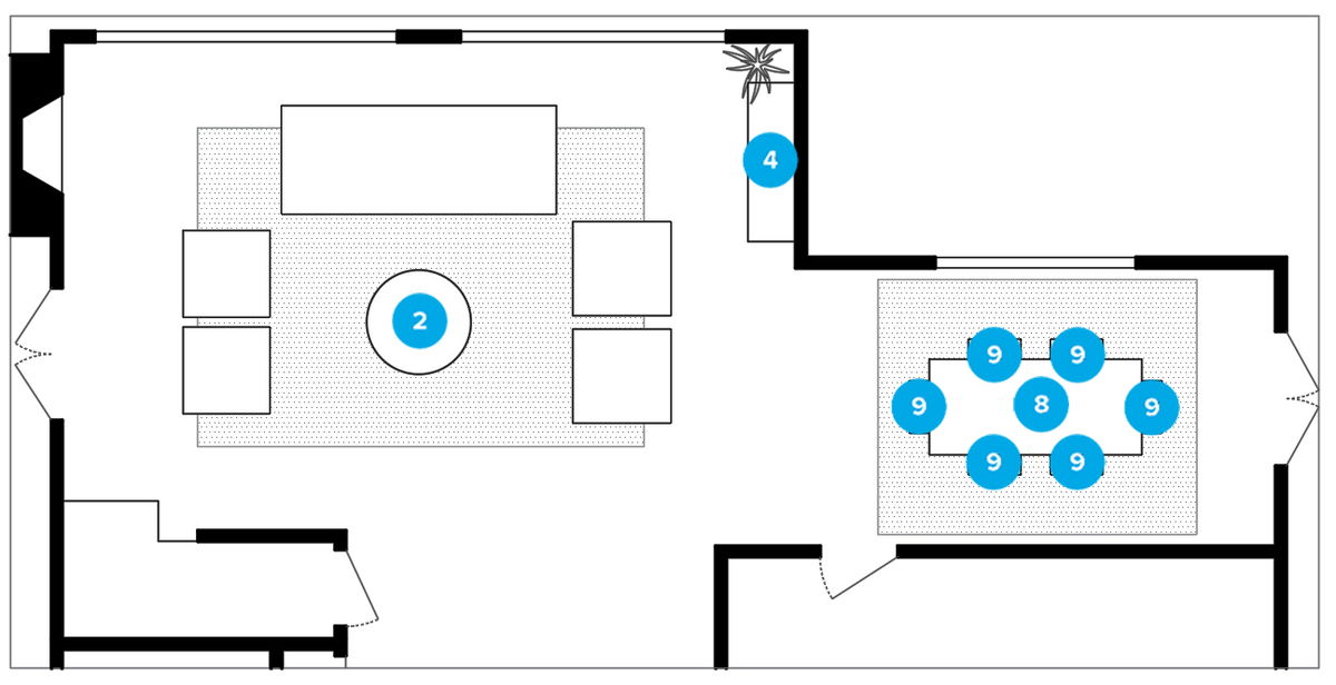 Online Designer Combined Living/Dining Floorplan