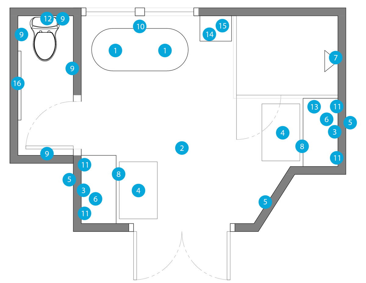 Online Designer Bathroom Floorplan