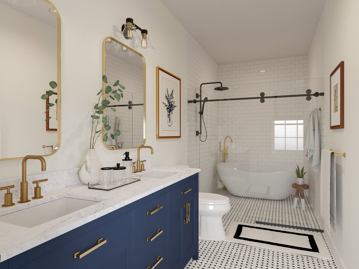 Elegant Transitional Master Bathroom Renovation | Decorilla