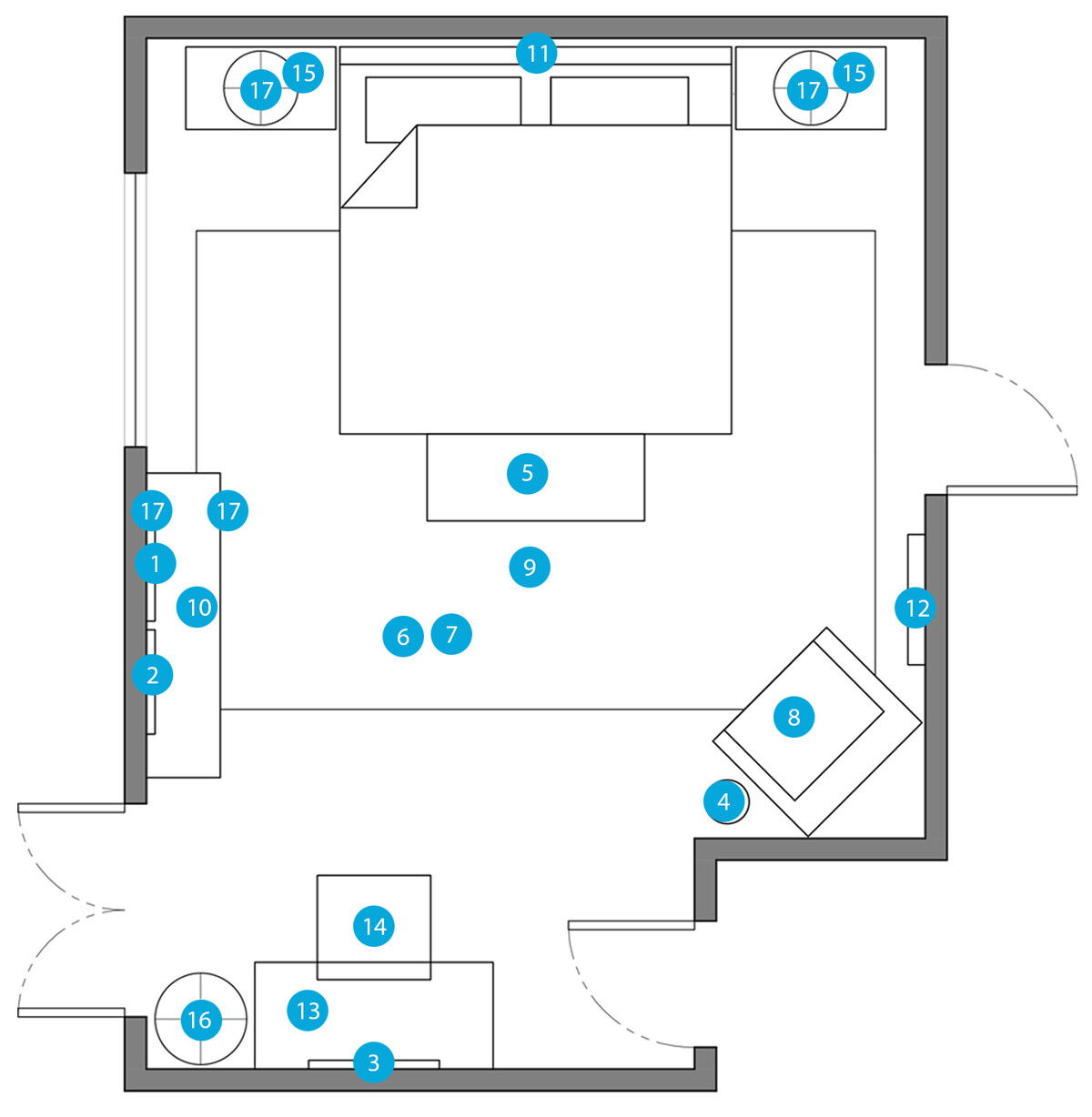 Online Designer Bedroom Floorplan