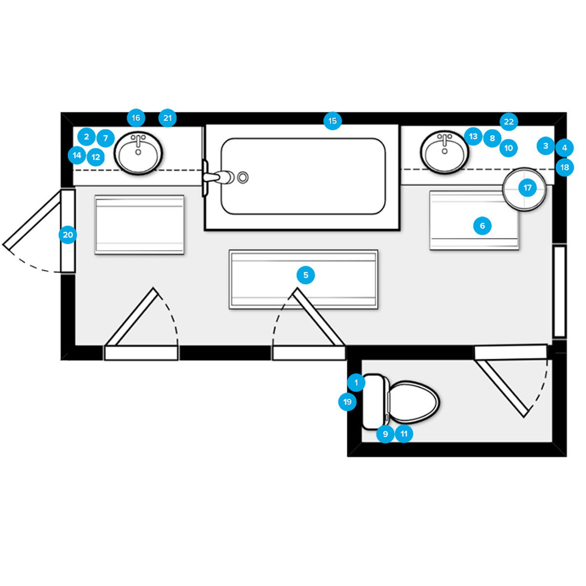 Online Designer Bathroom Floorplan