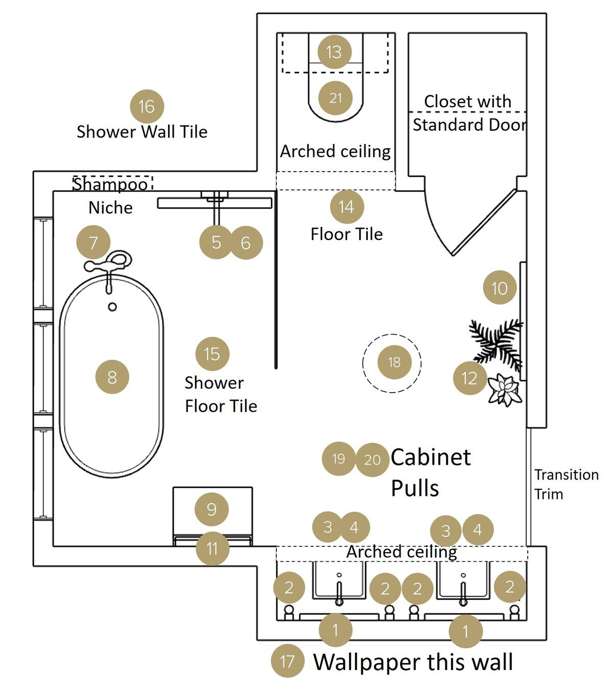 Online Designer Bathroom Floorplan