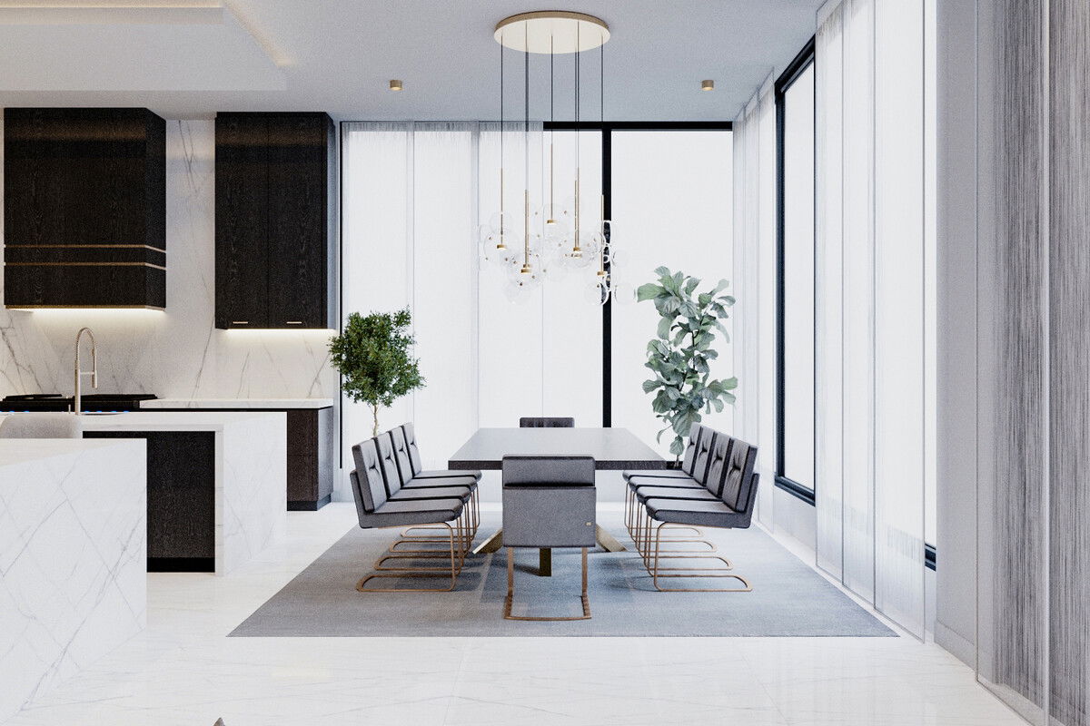 Online Designer Combined Living/Dining 3D Model 4