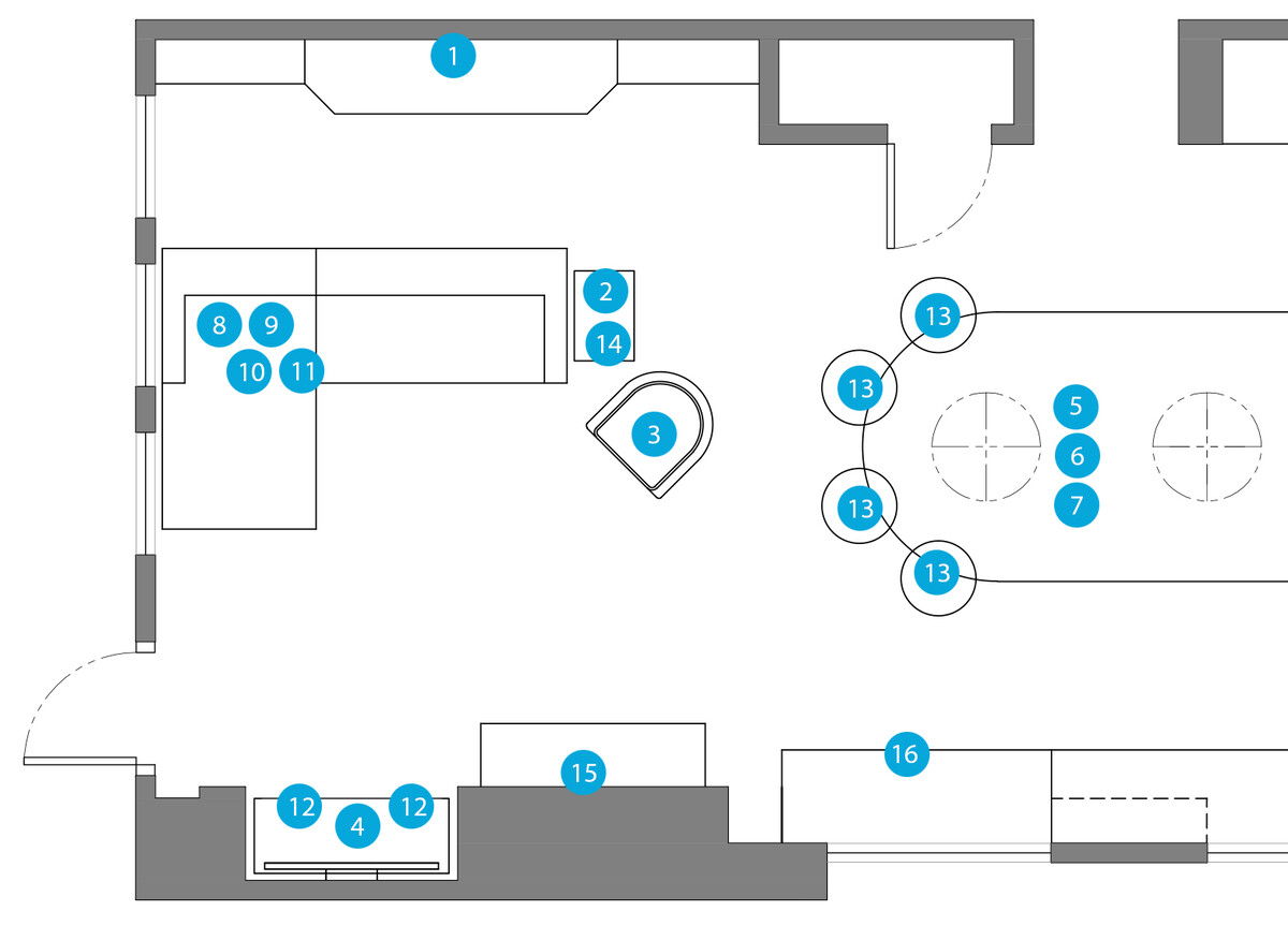 Online Designer Combined Living/Dining Floorplan