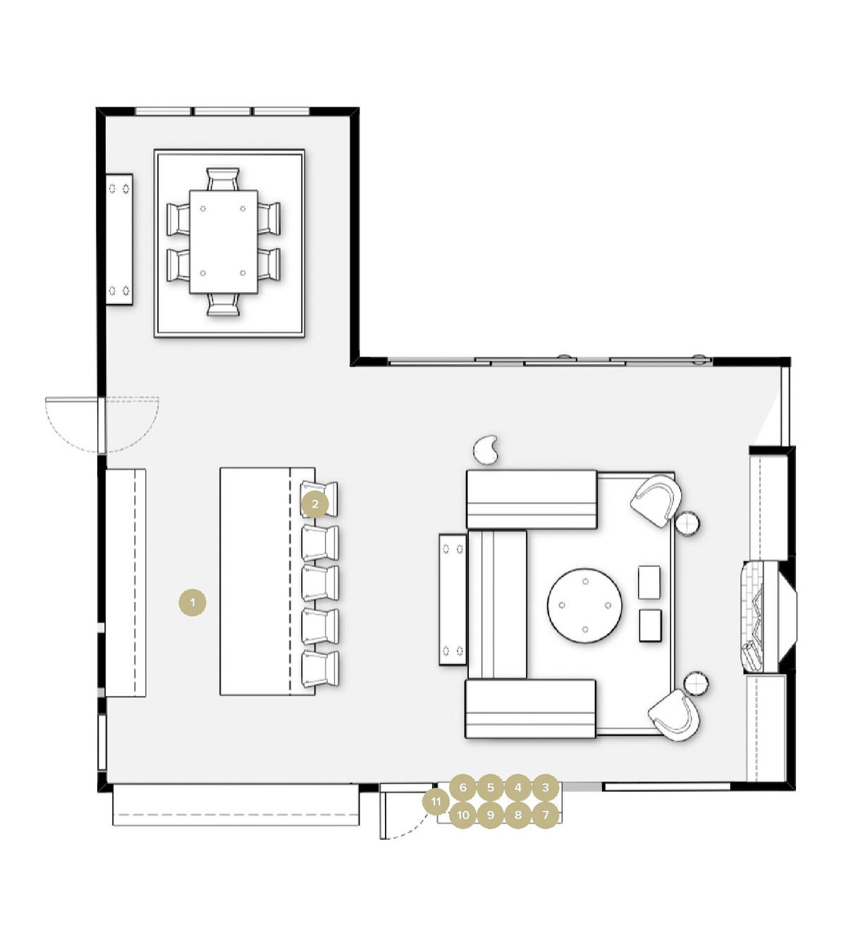 Online Designer Kitchen Floorplan