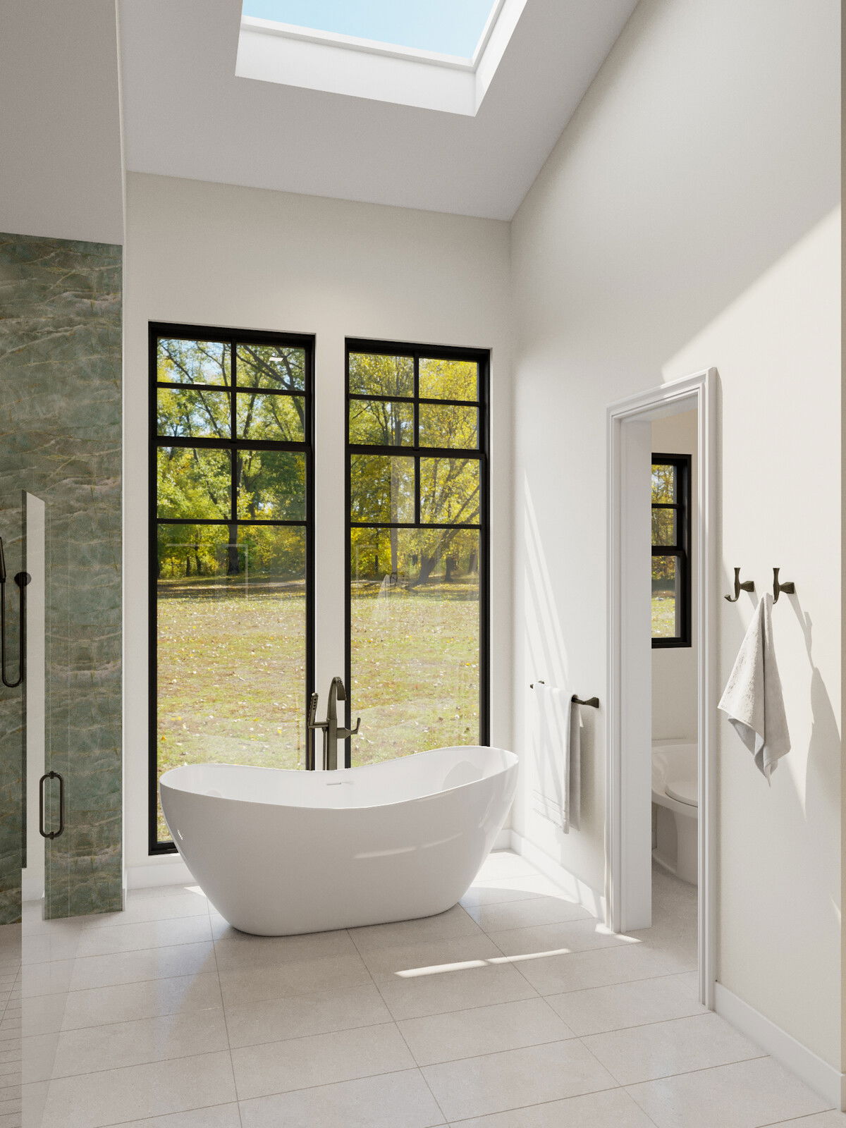 Bold Masculine Vaulted Ceilings Bathroom Remodel