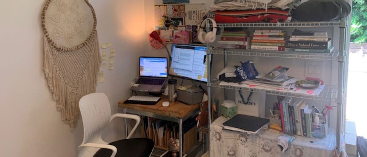 Small Home Office & She-Shed Combo Design Idea- Before Photo