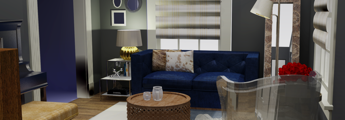 Eclectic/Modern Living Room- After Rendering