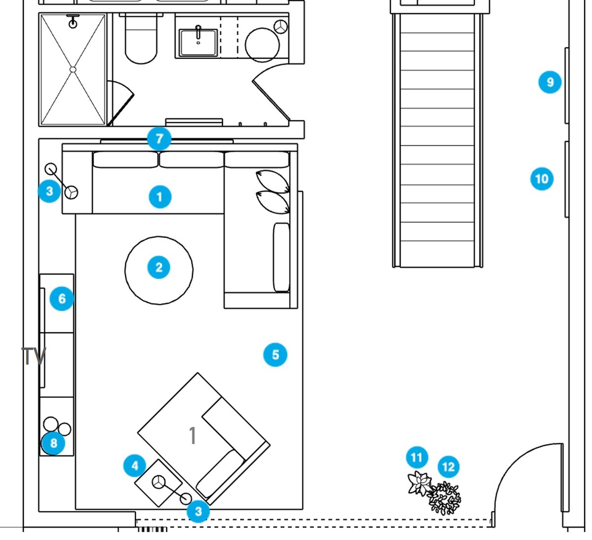 Online Designer Living Room Floorplan