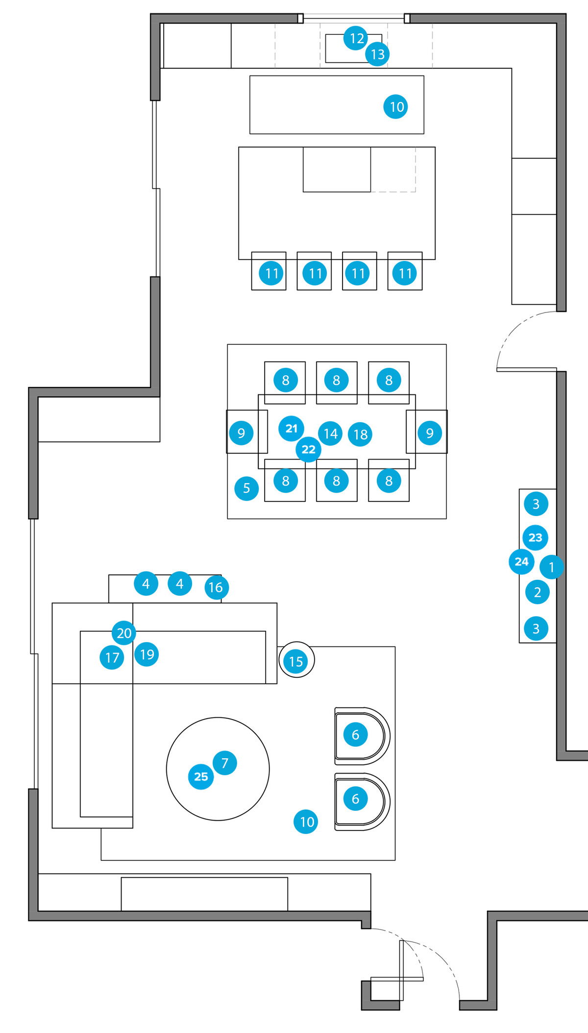 Online Designer Combined Living/Dining Floorplan