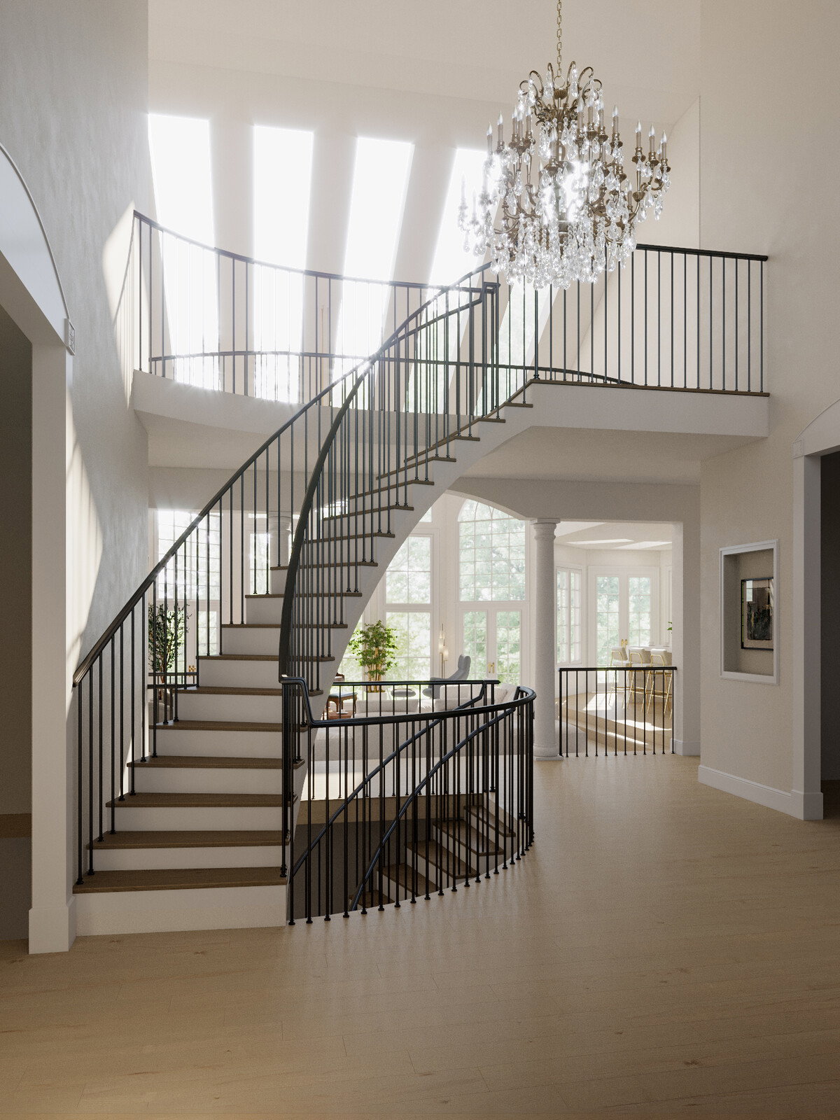 Modern Home Stairway Interior Design Glam High Ceiling Home Design