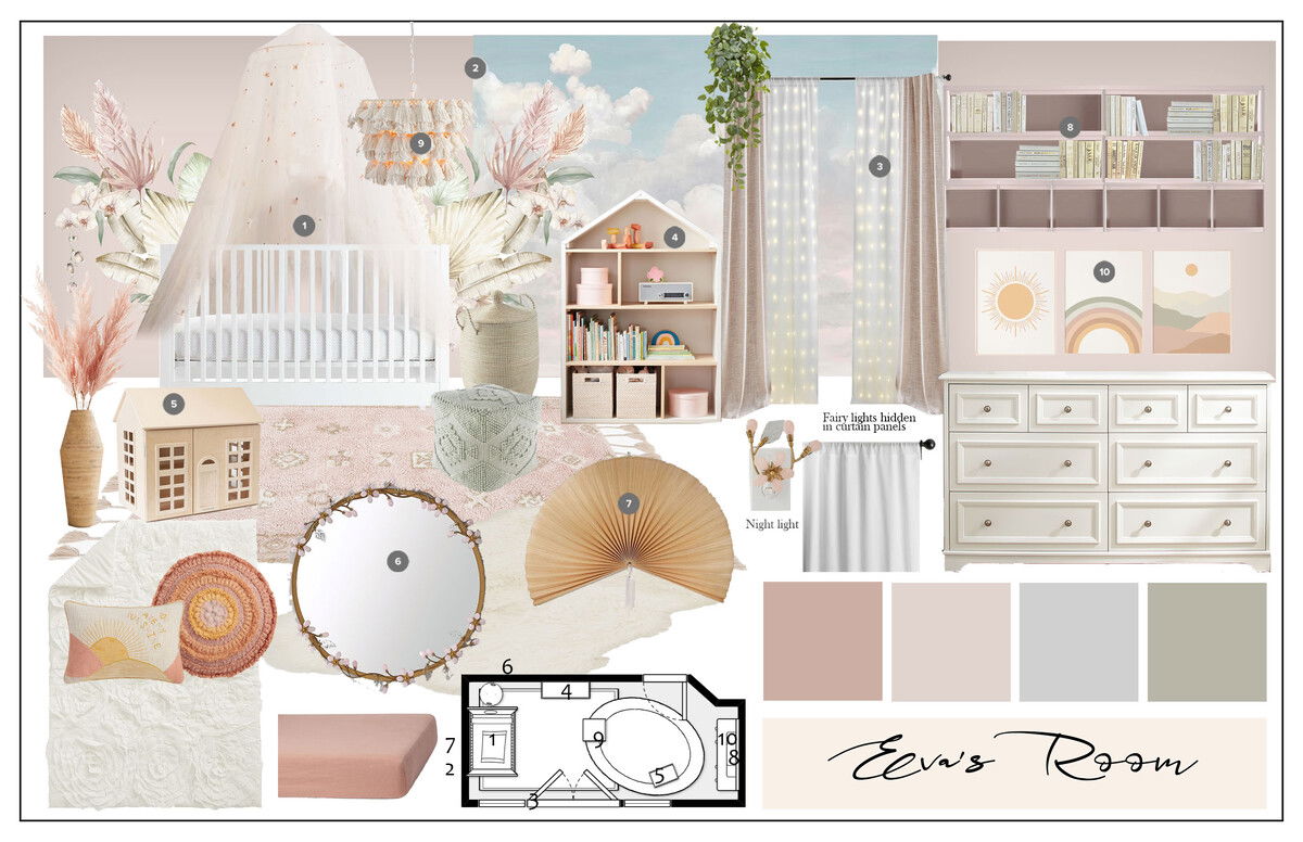 Contemporary Dreamy Pink Nursery Design | Decorilla