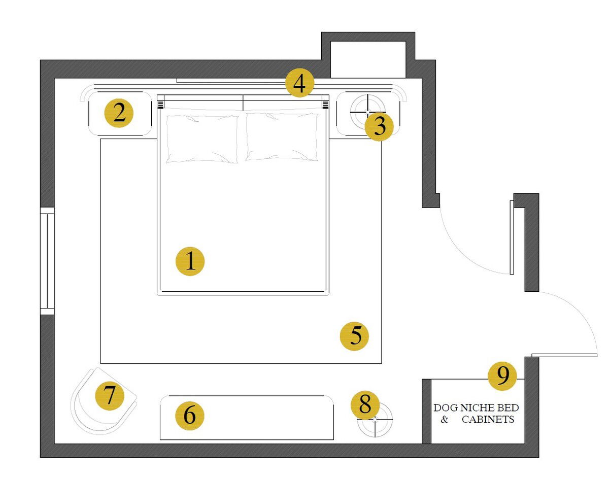 Plano del Dormitorio del Diseñador en Línea