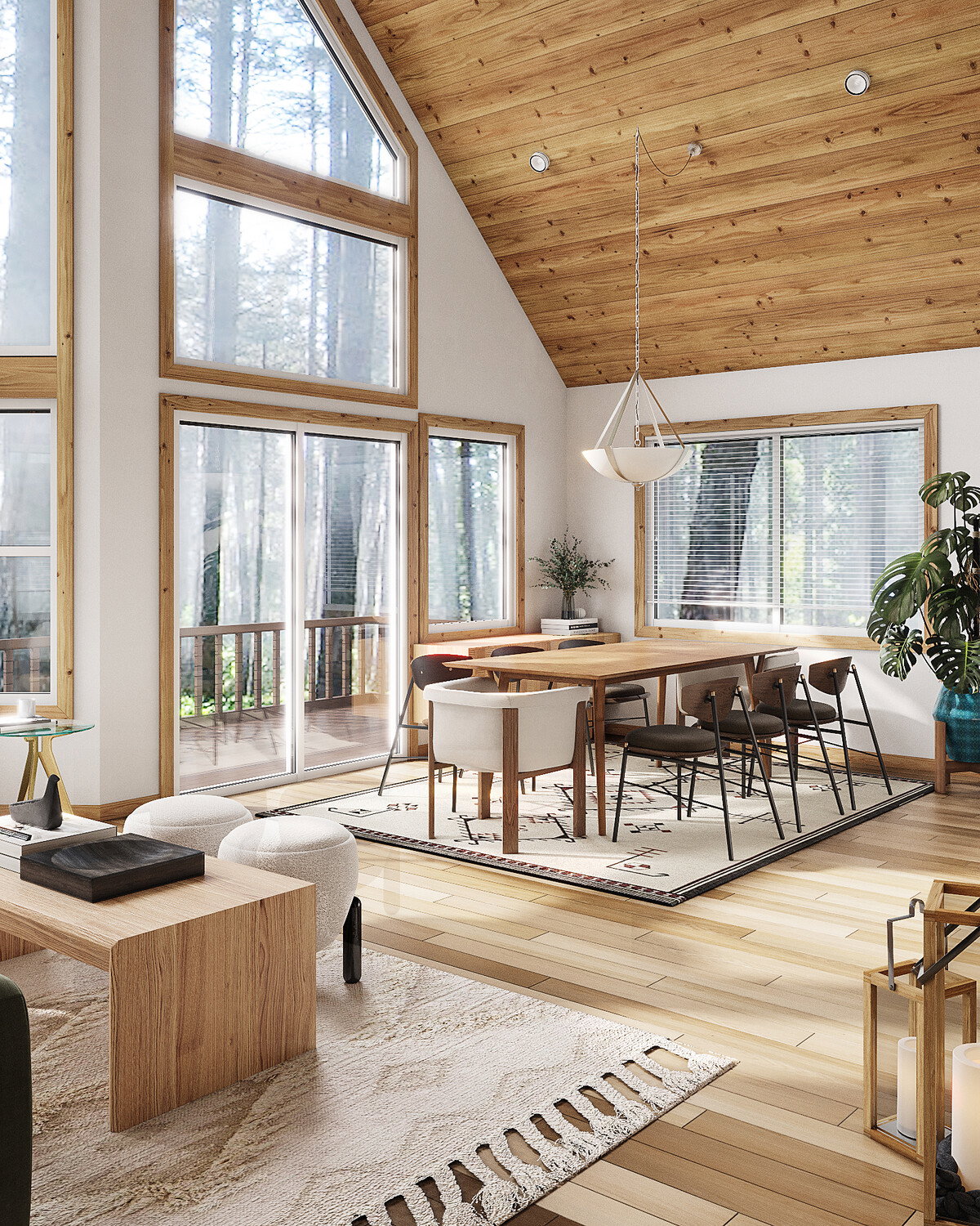 A Frame House Interior with a Japandi Style | Decorilla