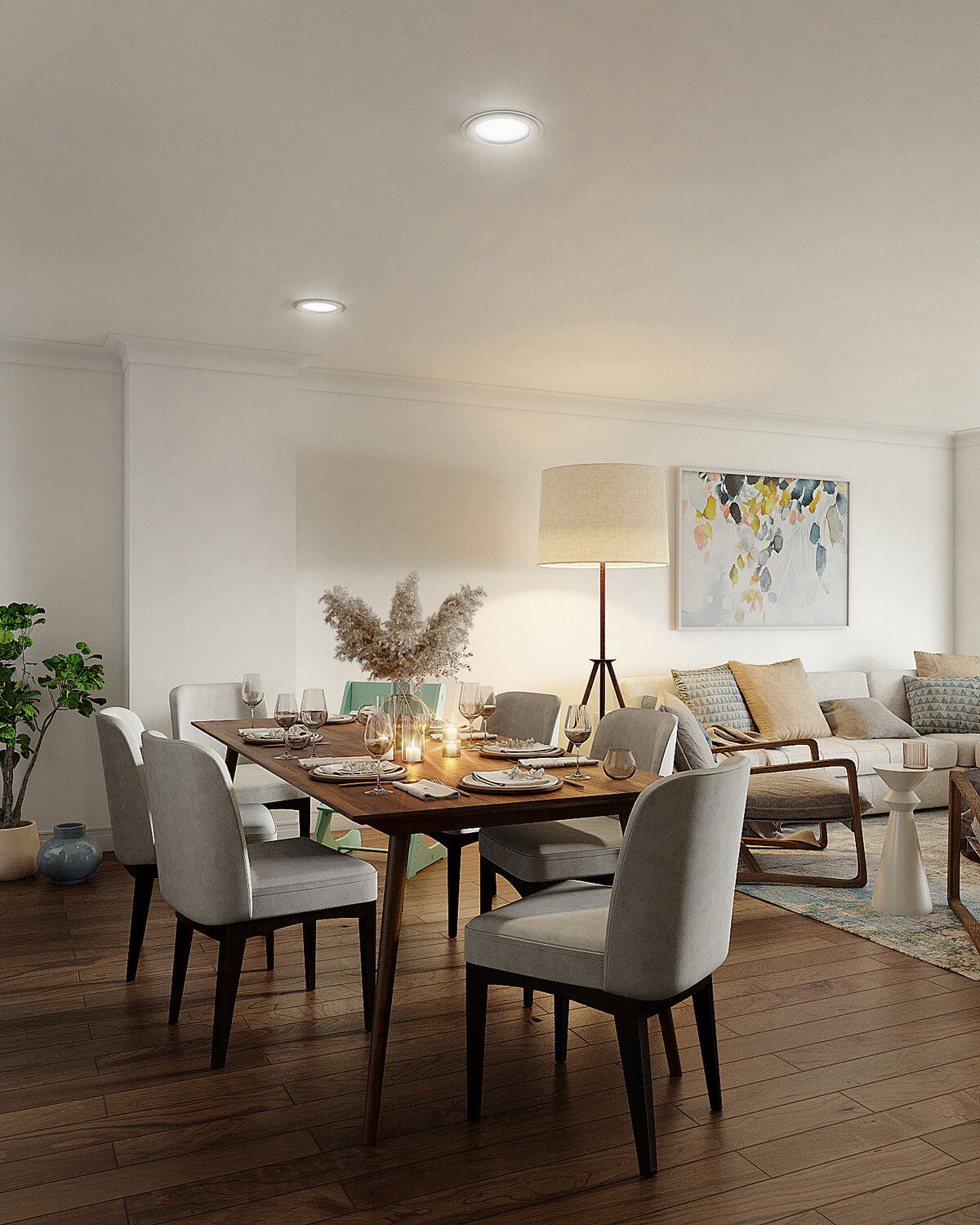 Online Designer Combined Living/Dining 3D Model 1