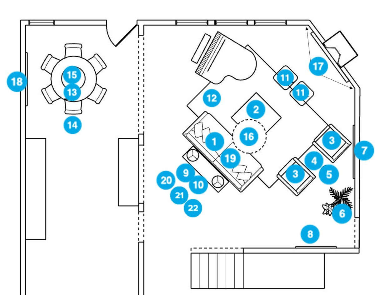 Online Designer Combined Living/Dining Floorplan
