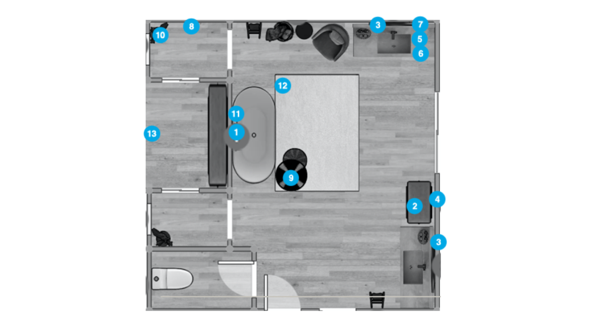 Online Designer Bathroom Floorplan