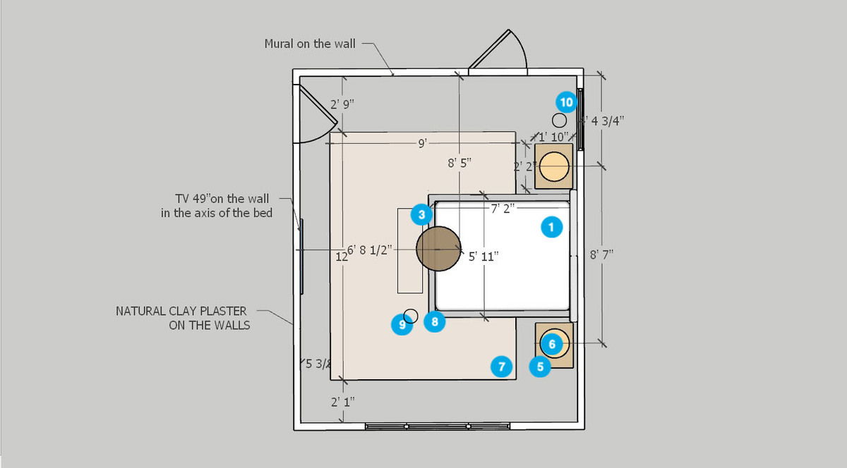 Online Designer Bedroom Floorplan