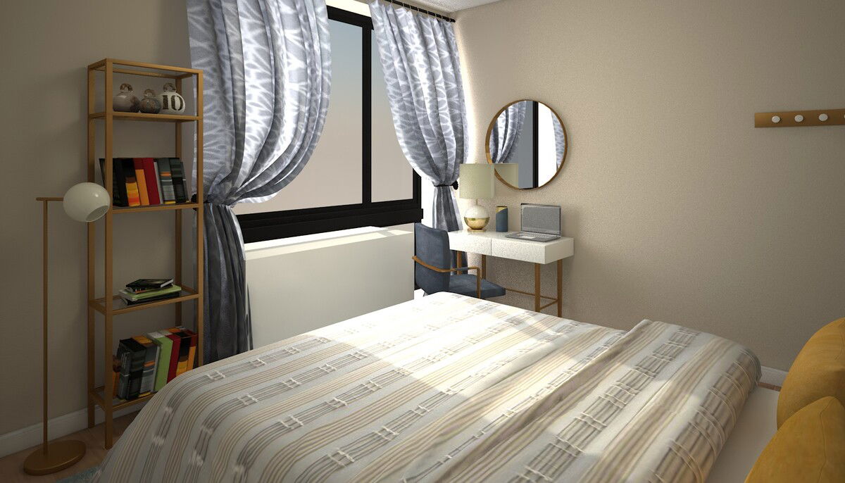 Modelo 3D de dormitorio de diseñador en línea 4