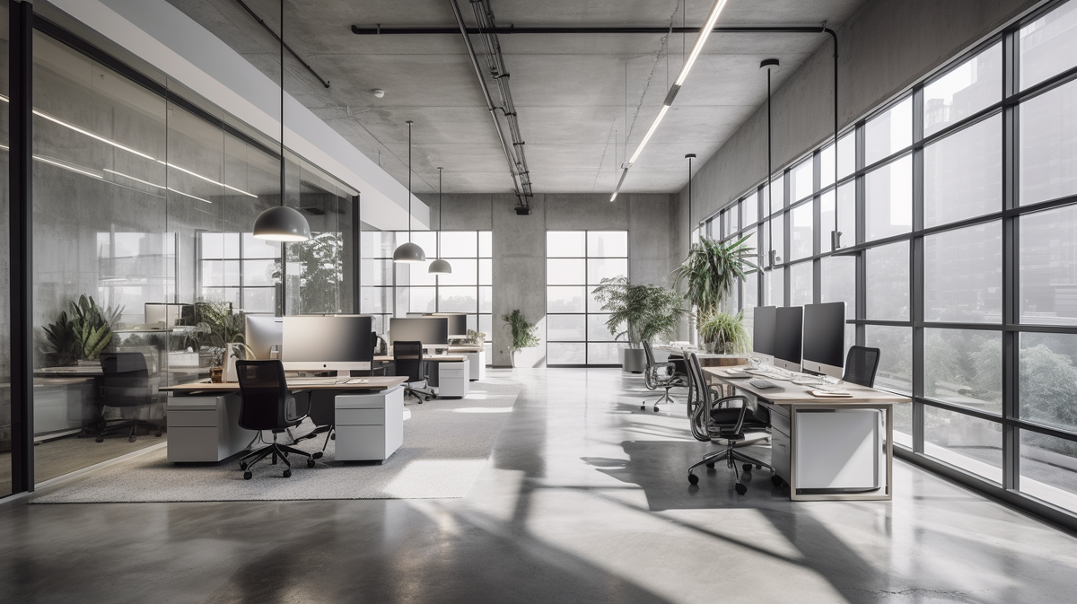Modern Contemporary Business Interior Design with Monochromatic Scheme