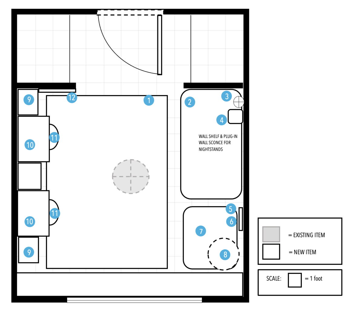 Online Designer Bedroom Floorplan