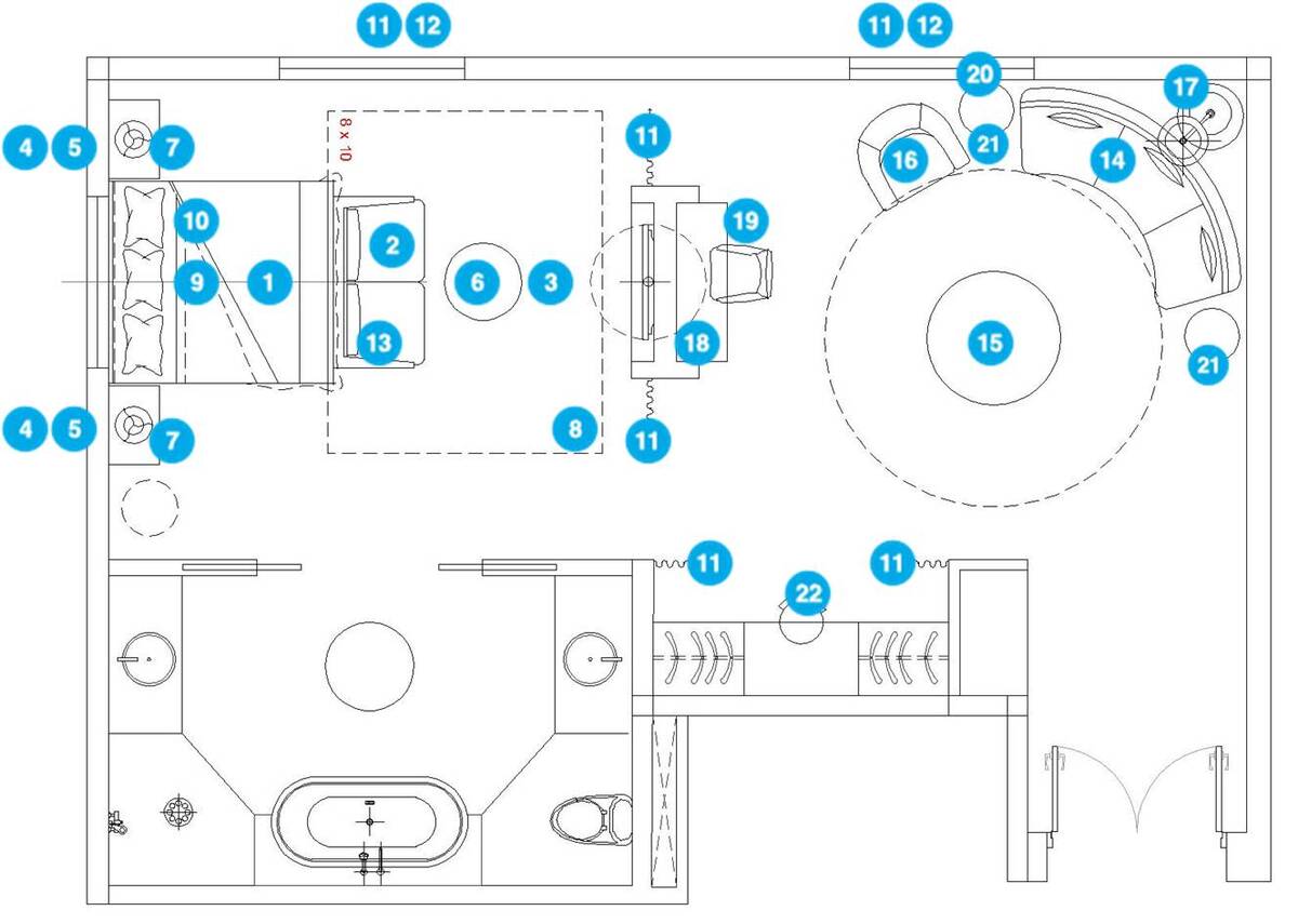 Online Designer Bedroom Floorplan