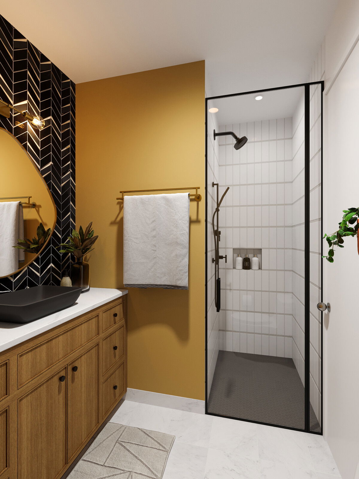 Colorful Modern Bathroom Makeover