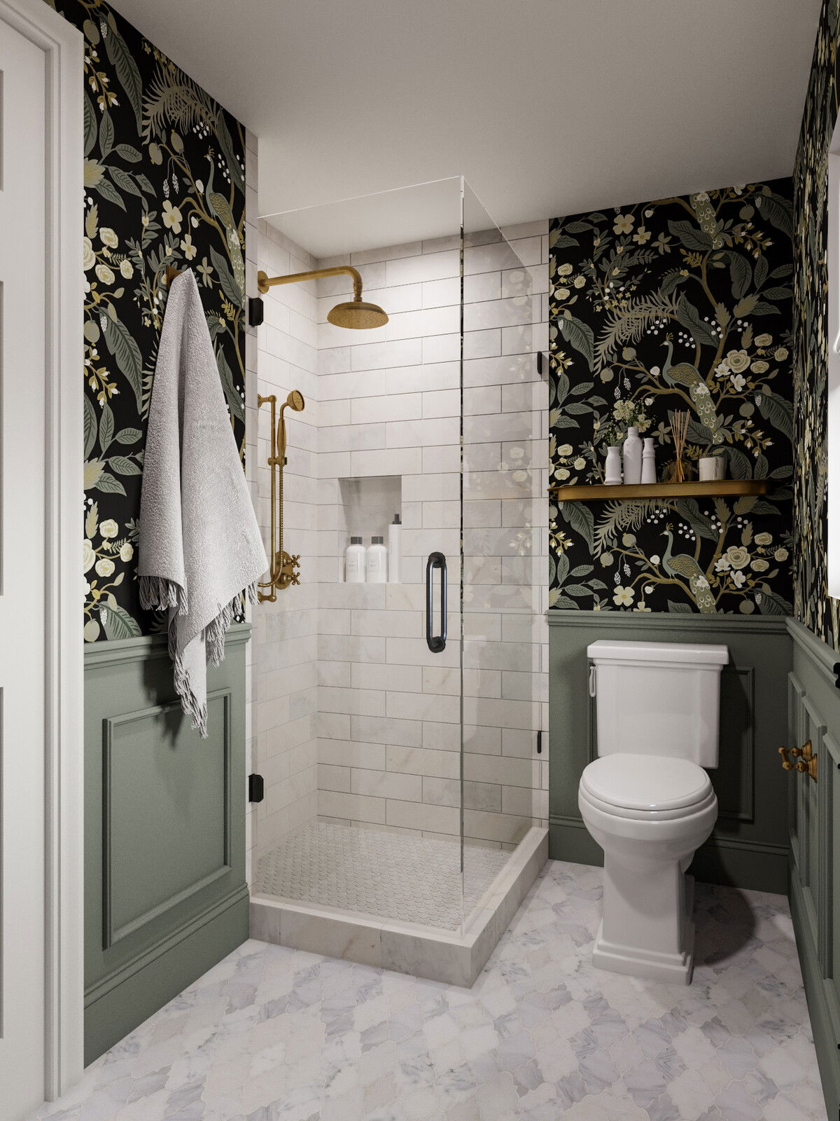 Rich & Dramatic Guest Bathroom