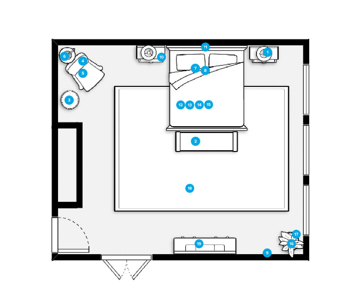 Online Designer Bedroom Floorplan