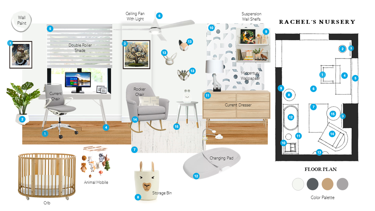 Forest Theme Nursery Interior Design Laura S. Moodboard 2 thumb