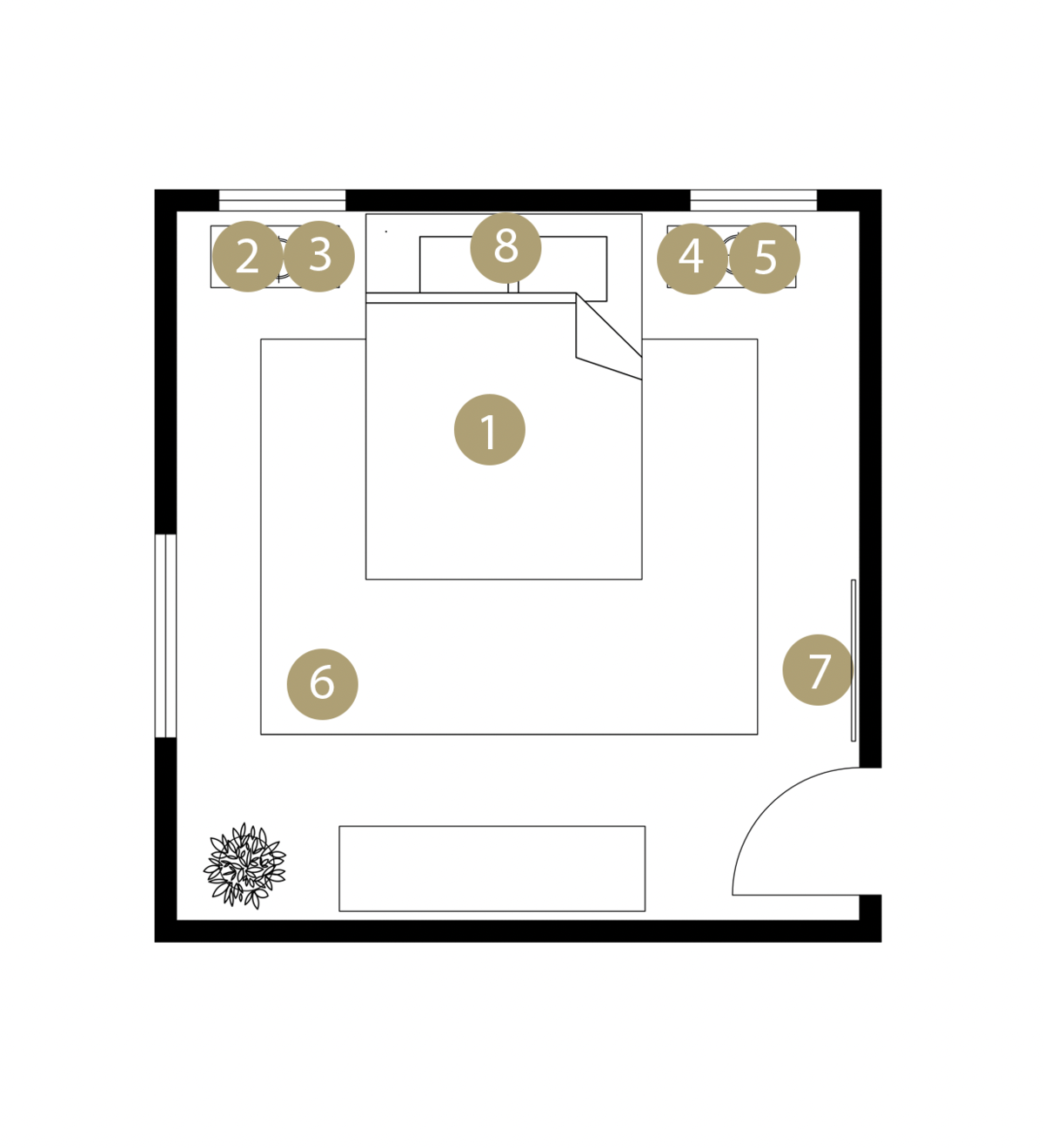 Online Designer Bedroom Floorplan