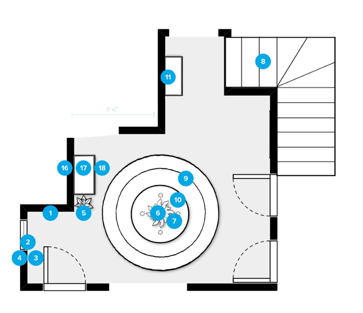 Plano de pasillo/entrada de diseñador en línea