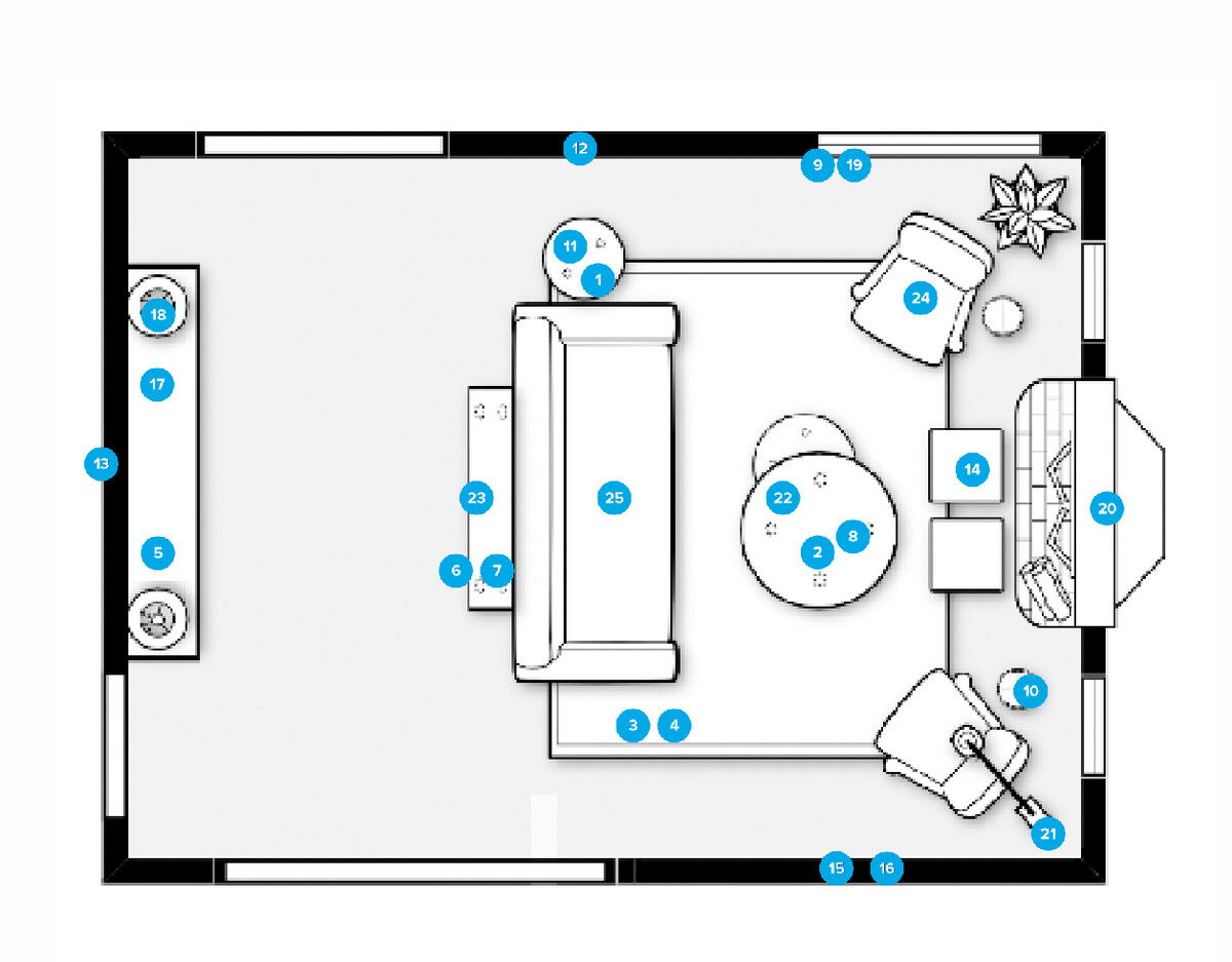 Online Designer Living Room Floorplan