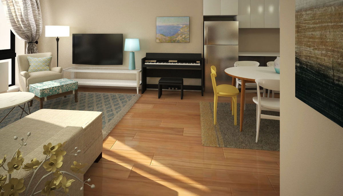 Modelo 3D Sala-Comedor del Diseñador en Línea 1