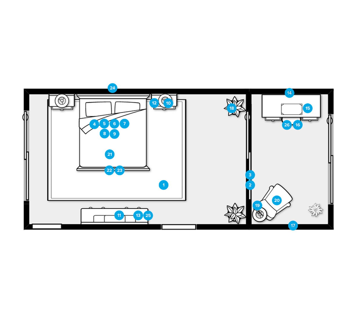 Online Designer Bedroom Floorplan