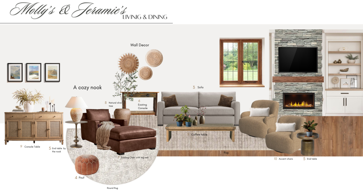 Online Designer Combined Living/Dining Interior Design Ideas