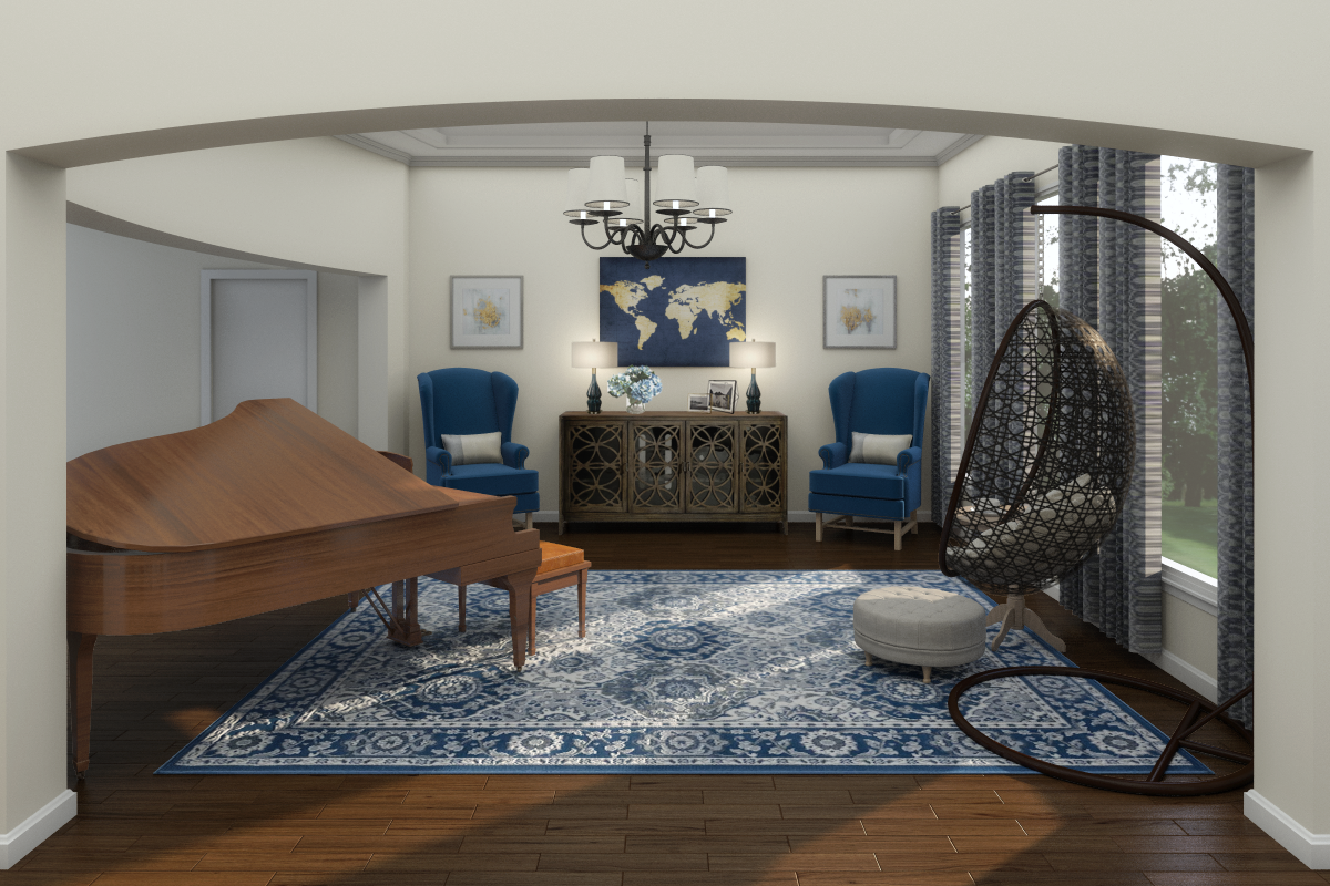 Online Designer Living Room 3D Model 3