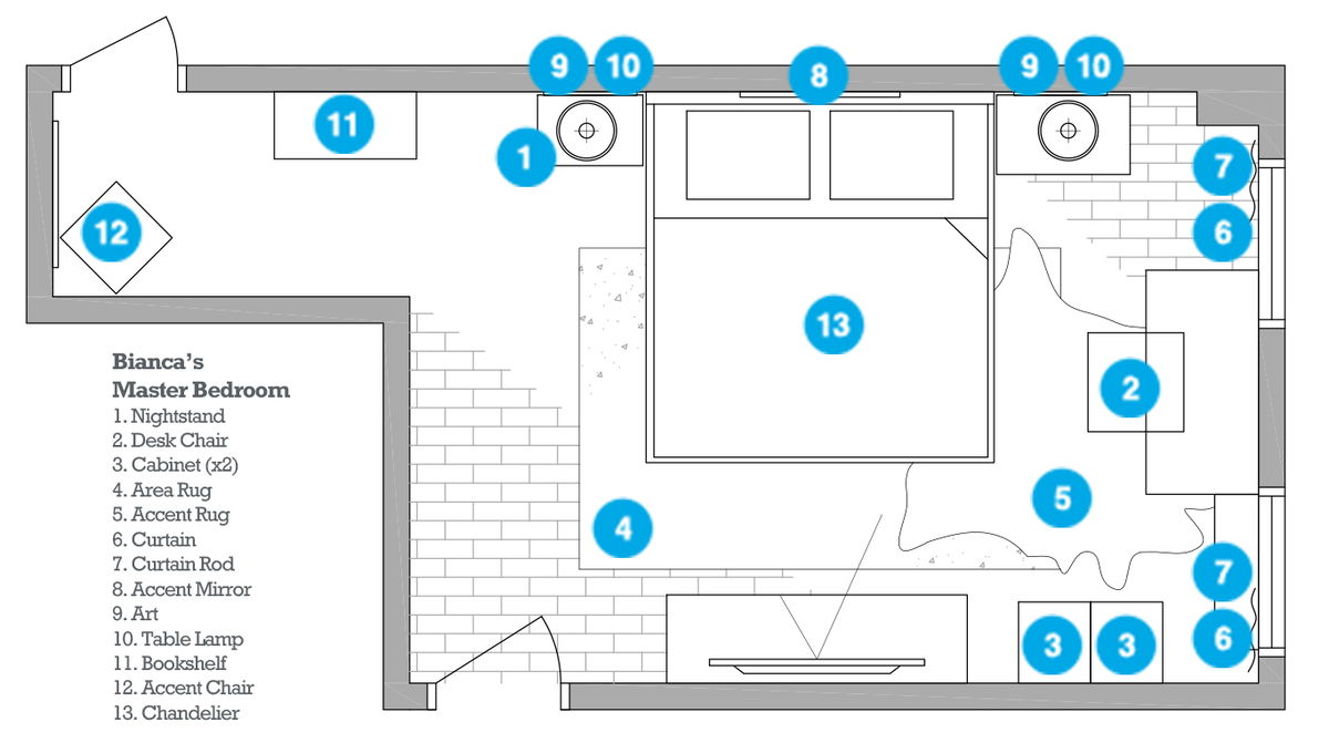 Plano del Dormitorio del Diseñador en Línea