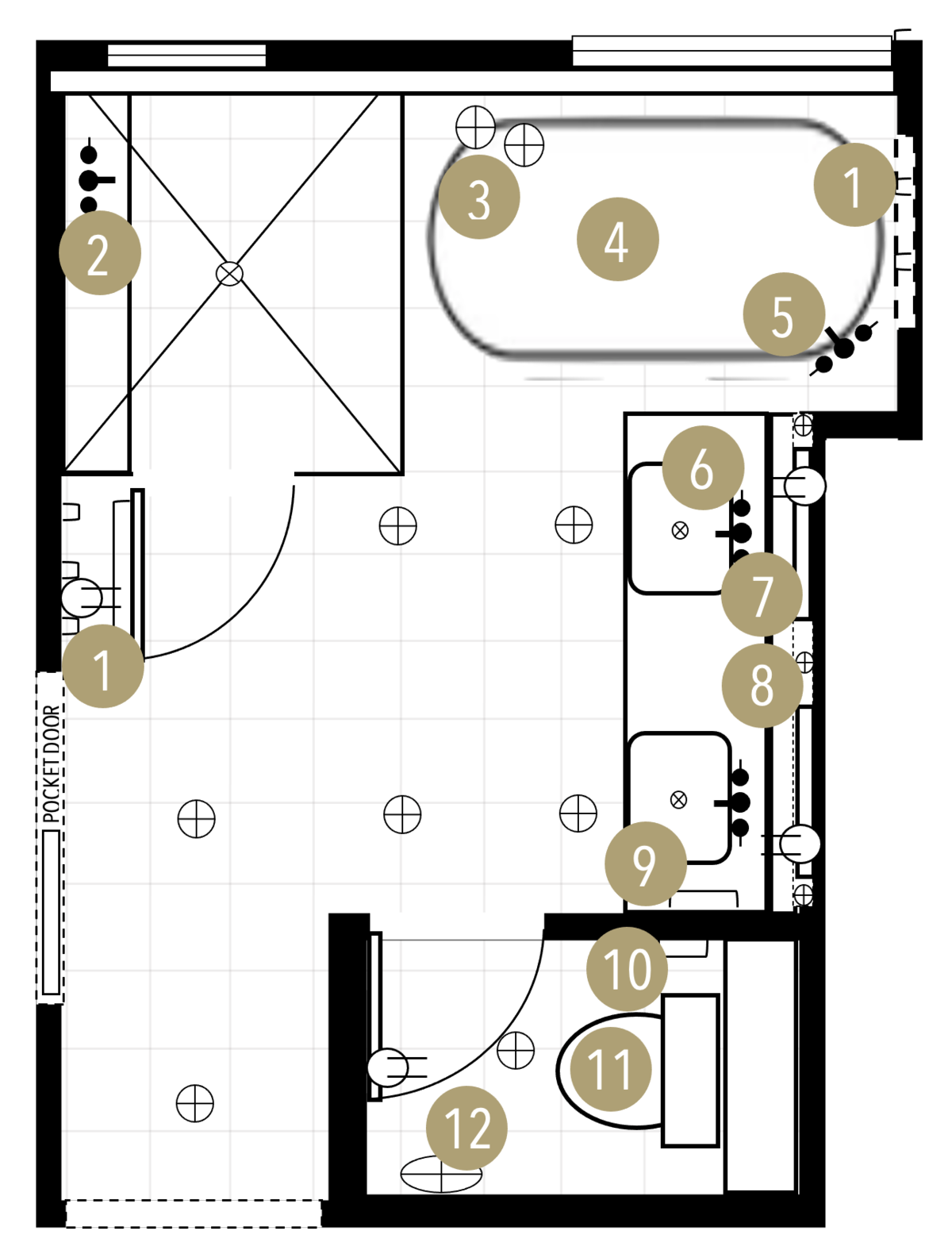 Online Designer Bathroom Floorplan